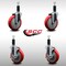 Service Caster 5'' SS Red Poly Wheel Swivel 1-1/8'' Expanding Stem Caster Set 2 Brakes, 4PK SCC-SSEX20S514-PPUB-RED-2-TLB-2-118 - alternate 2